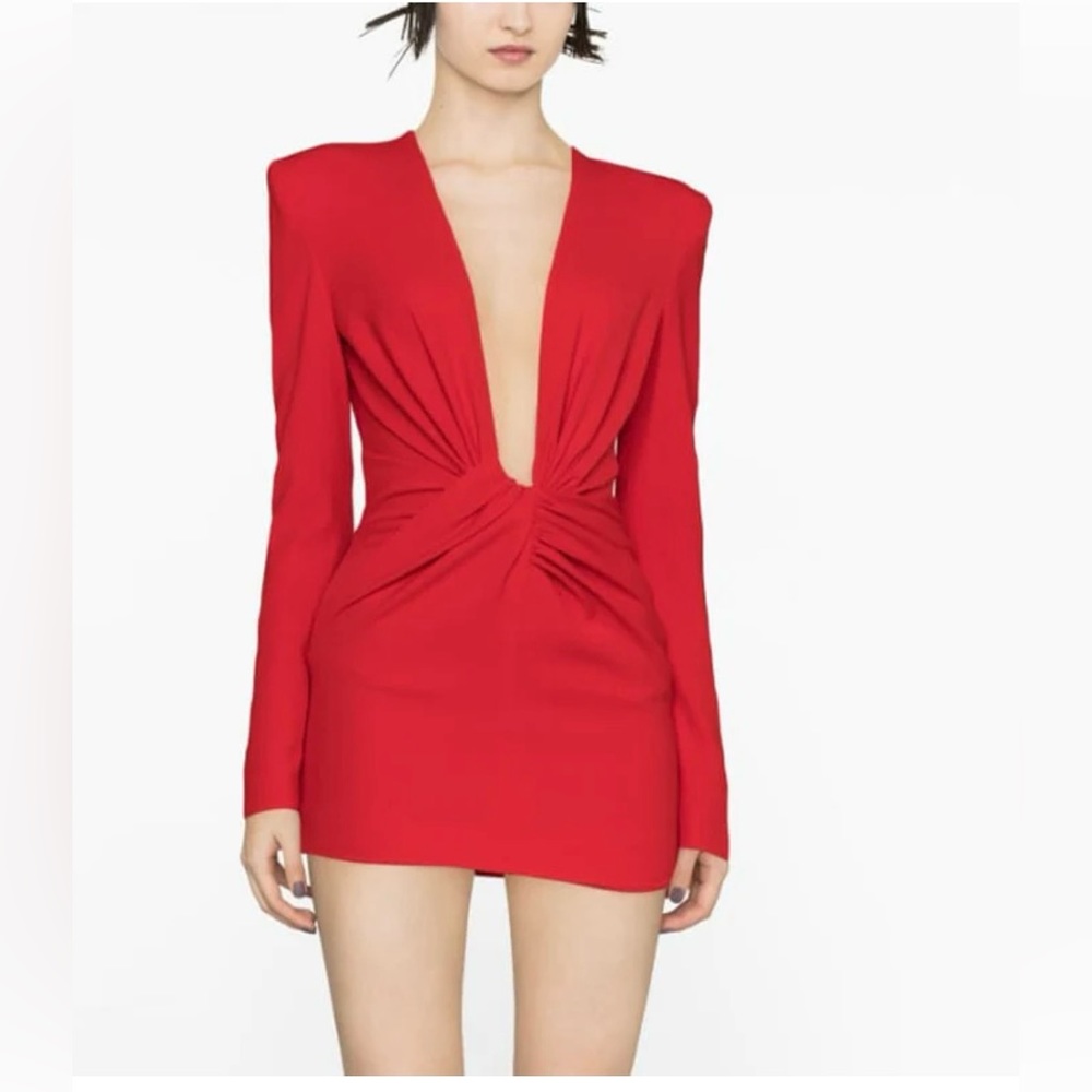 DEEP V MINI DRESS - Red